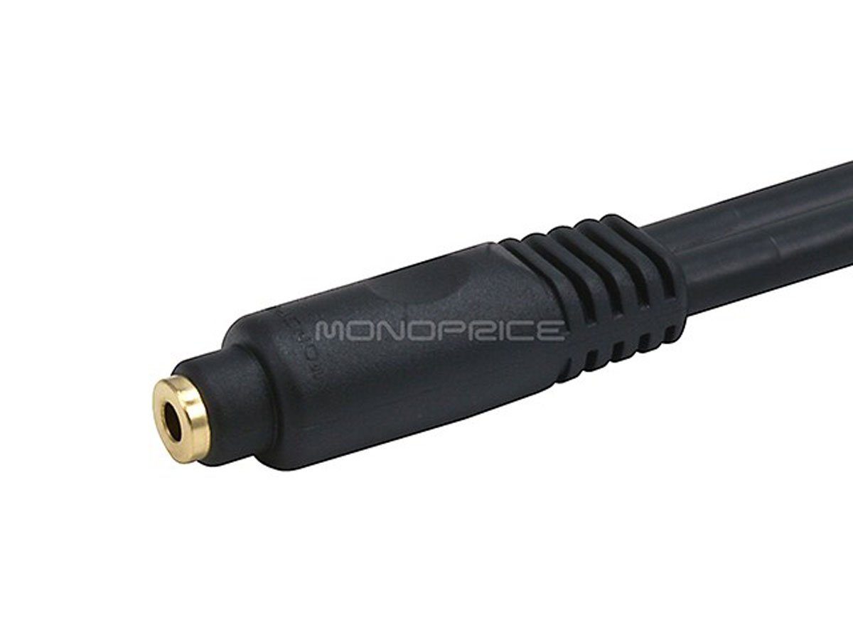 Monoprice 6in Premium 3.5mm Stereo Female to 2x RCA Male Cable