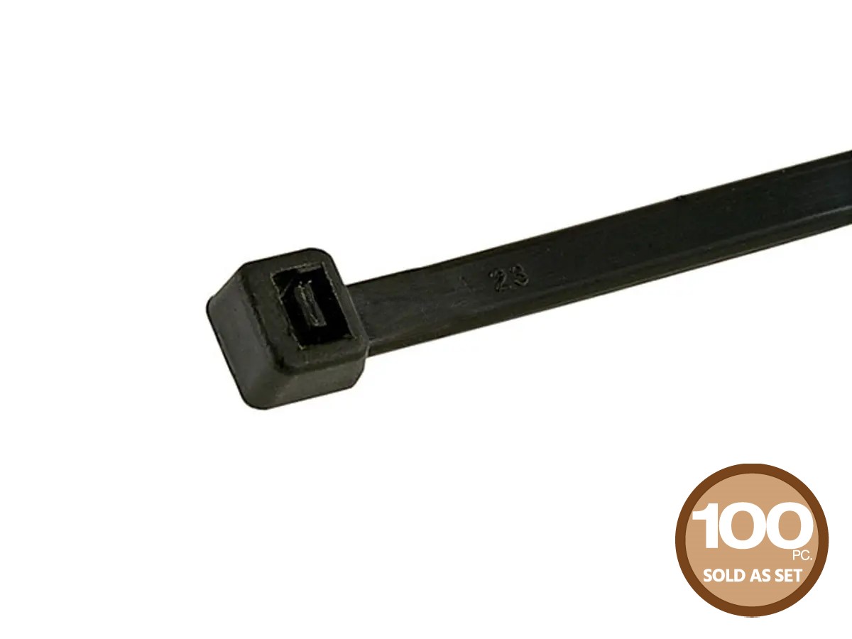 Secure Cable Ties 6 inch Black Miniature Nylon Cable Tie - 100 Pack