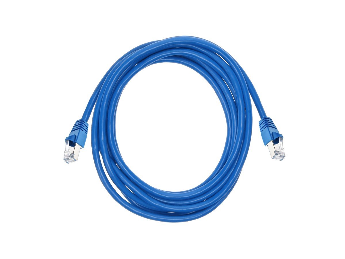 Monoprice Cat6A 7ft Blue Patch Cable, Double Shielded (S/FTP), 26AWG, 10G,  Pure Bare Copper, Snagless RJ45, Fullboot Series Ethernet Cable 