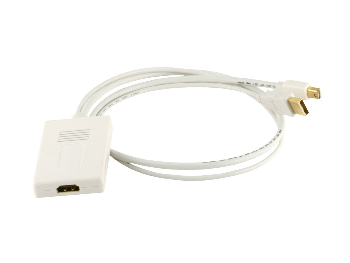 Monoprice Mini DisplayPort 1.1 Male and USB Male Audio to HDMI Female Converting Adapter - main image