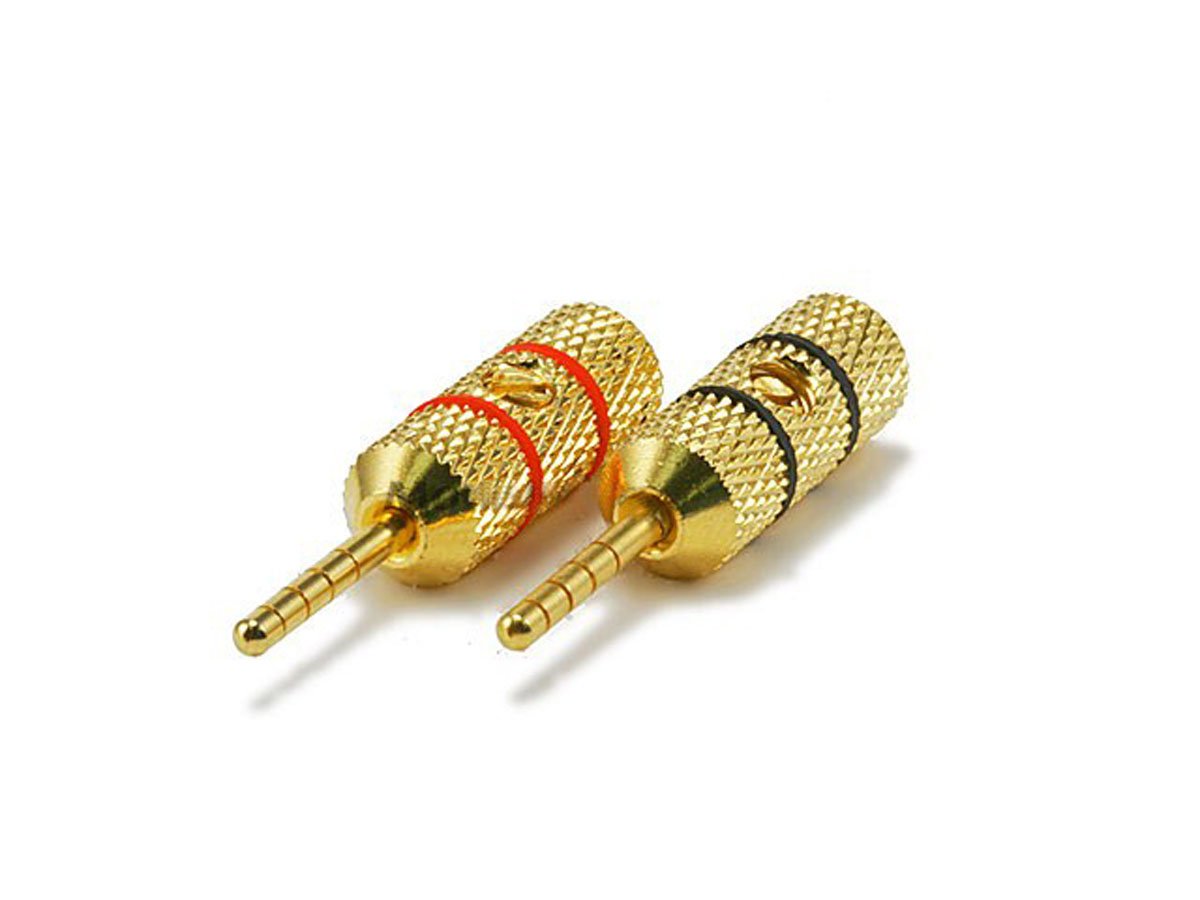 Monoprice 1 PAIR OF High-Quality Gold Plated Speaker Pin Plugs, Pin Crimp Type - main image
