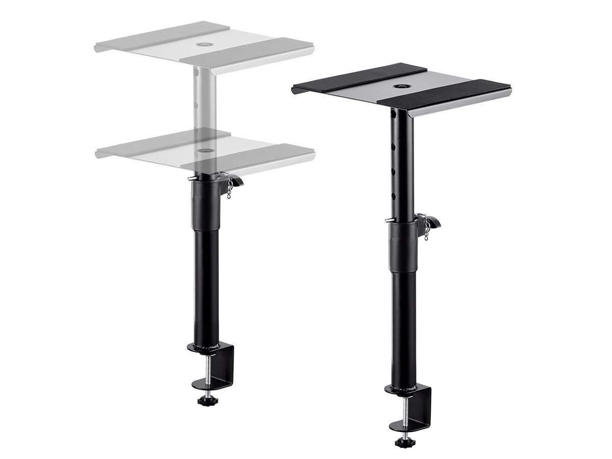 Stage Right by Monoprice Clamp-mounted 12-18in Adjustable Desktop Studio Monitor Stands w/ Antislip Pads & 22lbs Weight Capacity (pair) - main image
