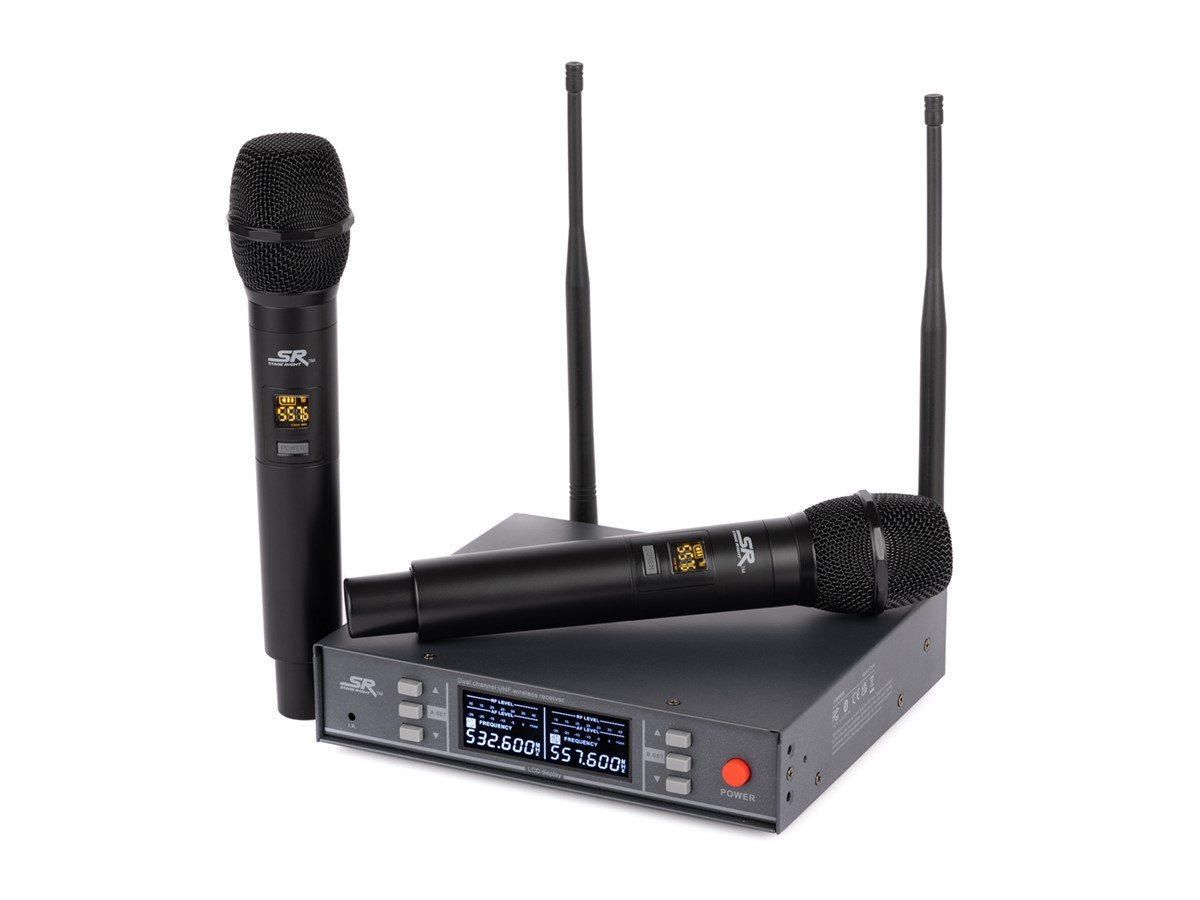 Stage Right by Monoprice 200-Channel UHF Dual Handheld Wireless Microphones System - main image