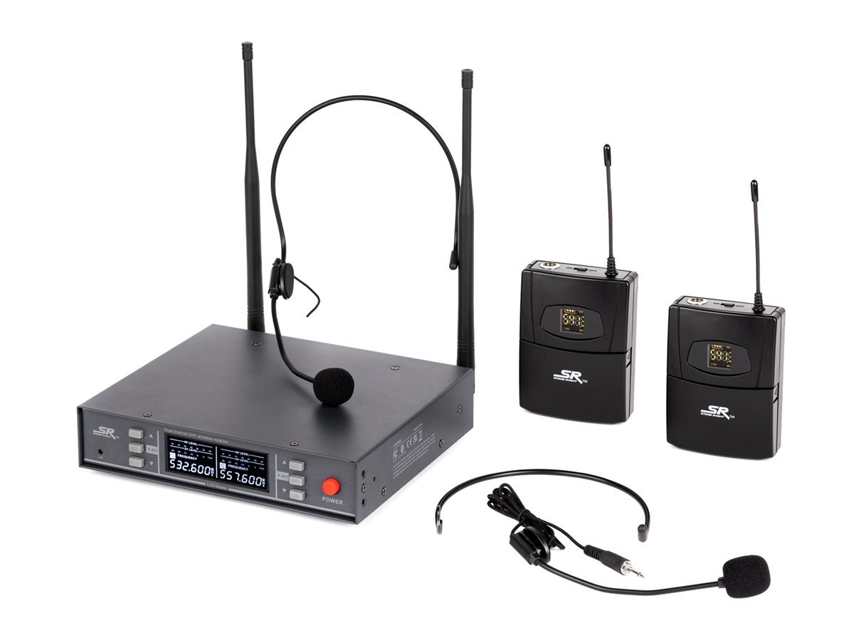 Stage Right by Monoprice 200-Channel UHF Dual Headset Wireless Microphones System - main image