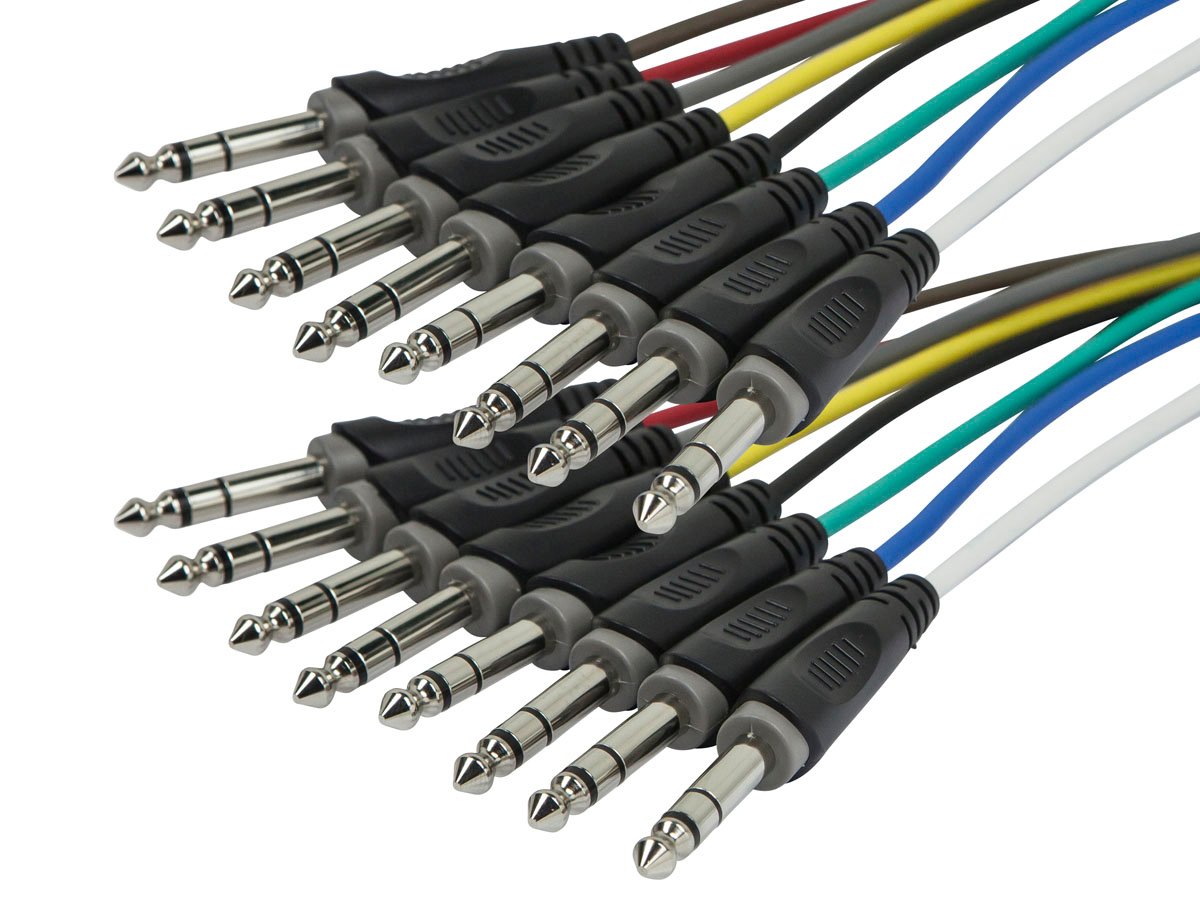 Monoprice 1 Meter (3ft) 8-Channel 1/4inch TRS Male to 1/4inch TRS Male Snake Cable - main image