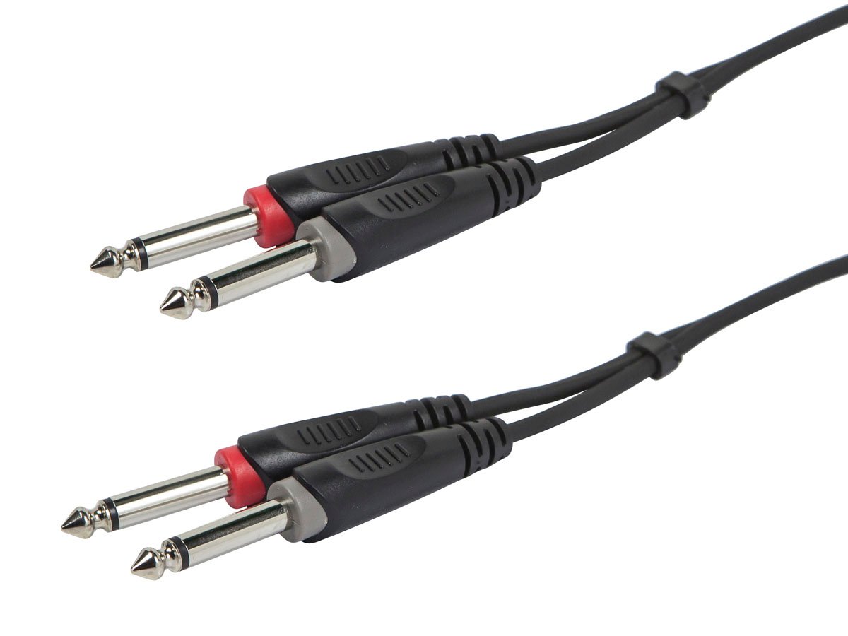 Monoprice 3 Meter (10ft) Dual 1/4in TS Male Instrument Cable - main image