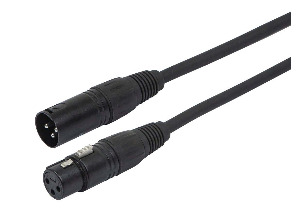 Photos - Cable (video, audio, USB) Monoprice 5ft DMX Lighting Cable w/ 3-pin XLR Connerctors Black 