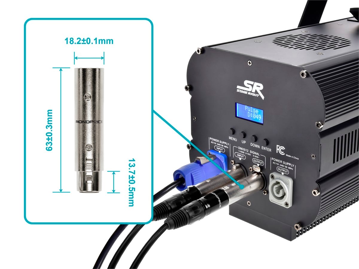 Monoprice 3-Pin Male to 5-Pin Female DMX Converter - Monoprice.com