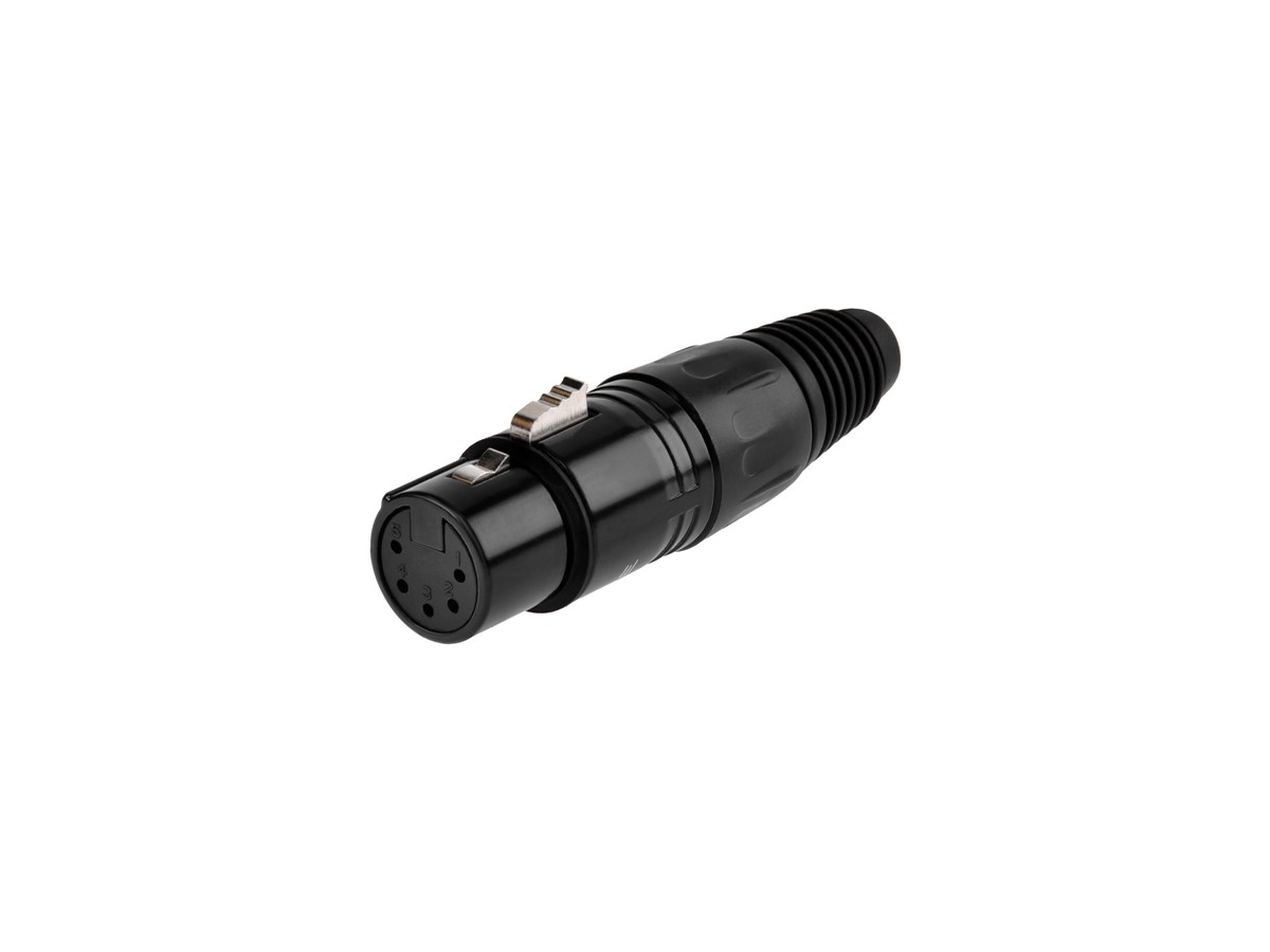 thumbnail image 2 of Monoprice Xlr Adapter Monoprice 3-Pin Male To 5-Pin Female DMX Converter - Silver, Anodized Aluminum Adapter With Lock Release Button 5 Pin Dmx 2 of 9