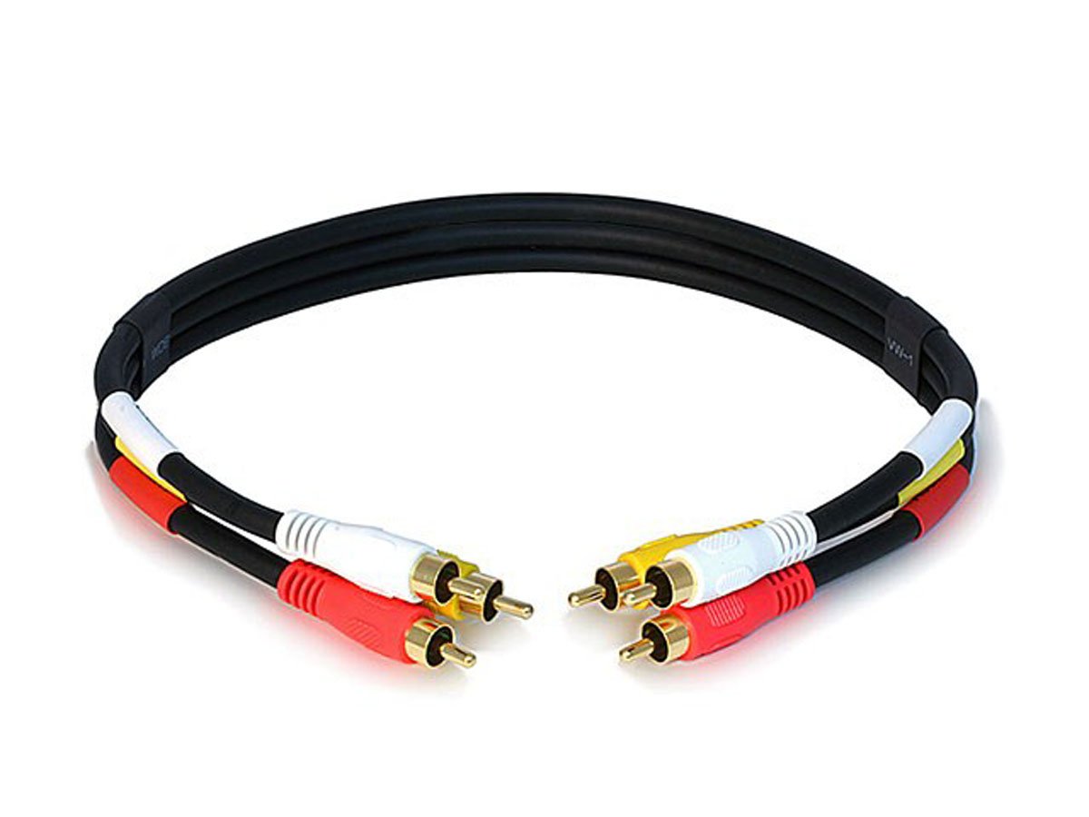 Monoprice RCA Coaxial Composite Video and Stereo Audio Cable, 1.5ft - main image