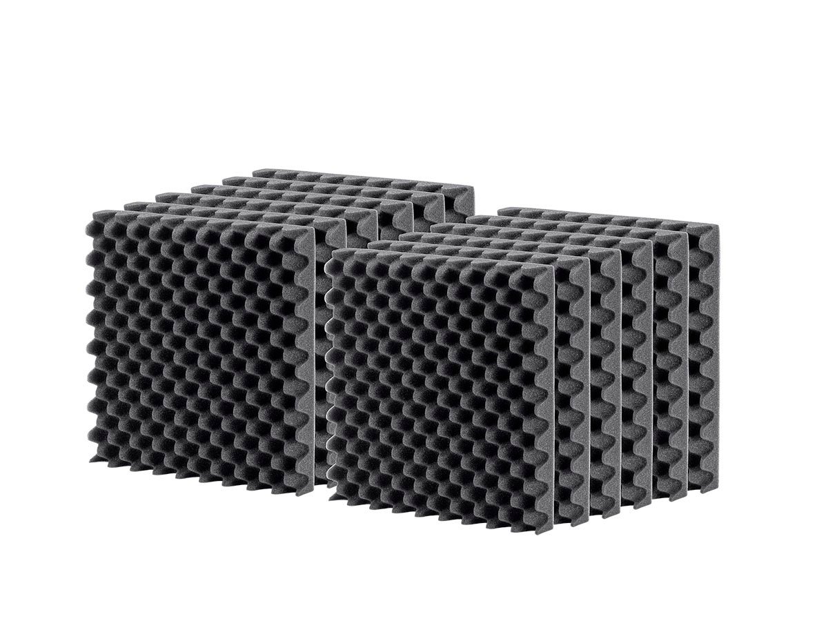 Stage Right by Monoprice Studio Egg Crate Acoustic Treatment Foam 1in Absorption Panels 12in x 12in Fire-Retardant 12-pack - main image