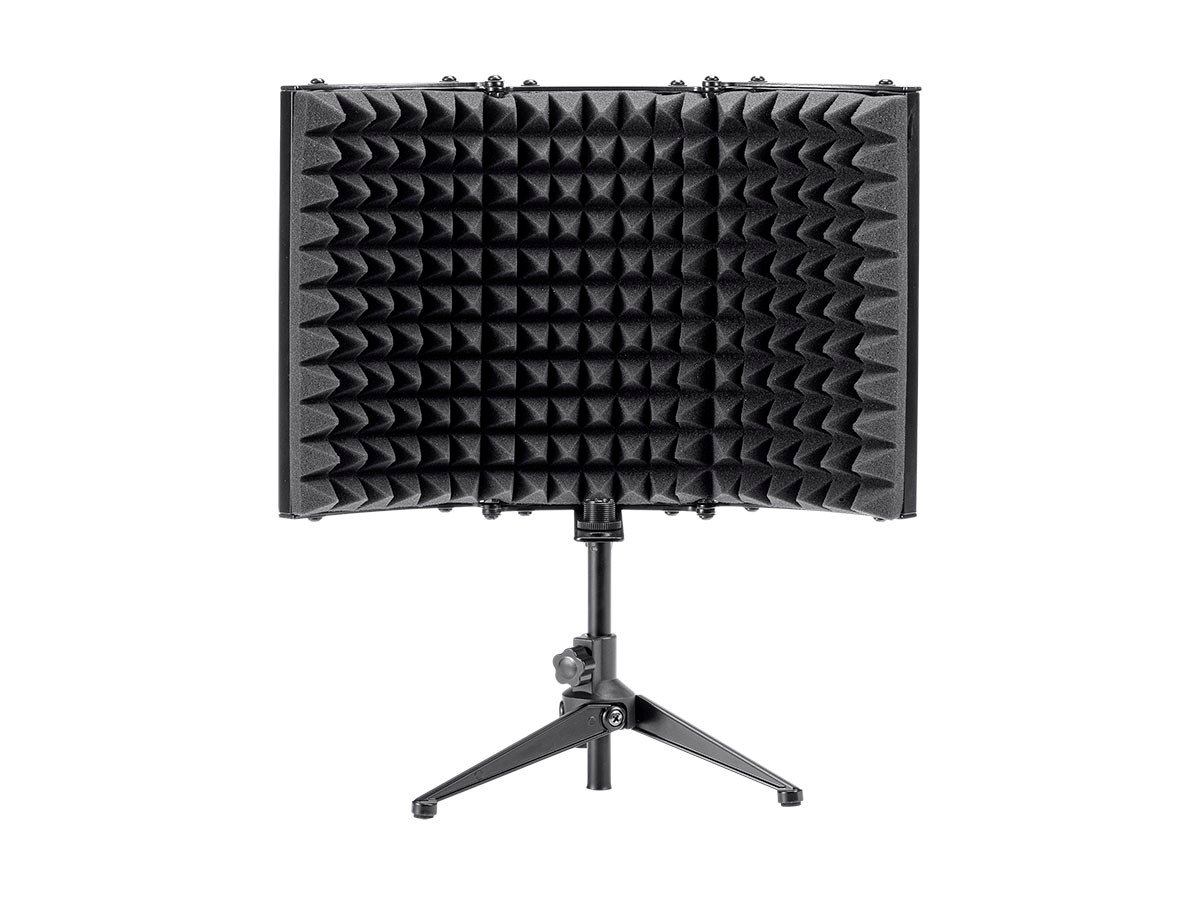 Stage Right by Monoprice Portable and Foldable Microphone Isolation Shield  w/ Desktop Stand