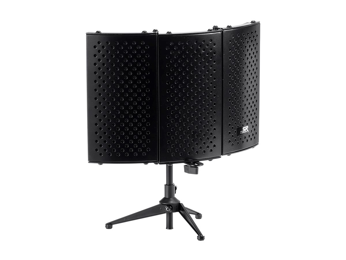 Stage Right by Monoprice Portable and Foldable Microphone Isolation Shield  w/ Desktop Stand