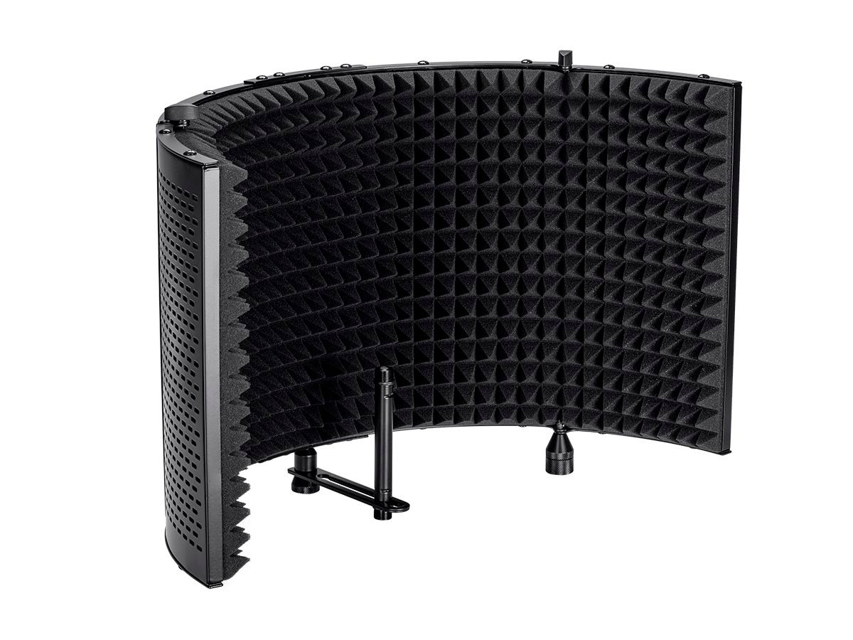 Stage Right by Monoprice Large 23.5 Microphone Isolation Shield with Metal  Frame and Acoustic Absorption Foam