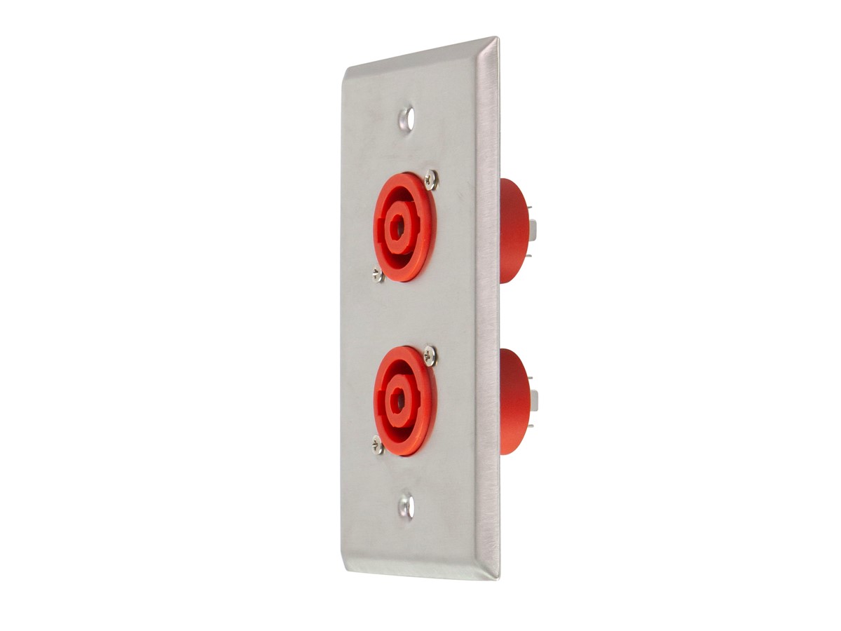 Stage Right by Monoprice 2-port 4-pin NL4 Male Zinc Alloy Wall Plate - main image