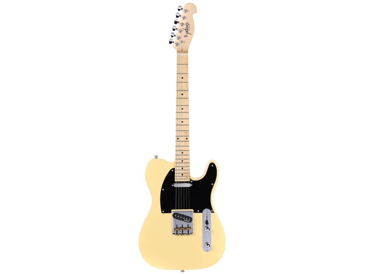 Indio By Monoprice Retro DLX Plus Solid Ash Electric Guitar With Gig Bag - Blonde With Maple Fretboard