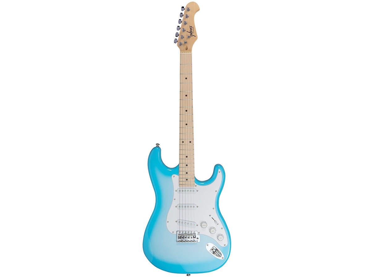 Indio by Monoprice Cali Classic Electric Guitar with Gig Bag Blue Burst  Limited Edition Finish