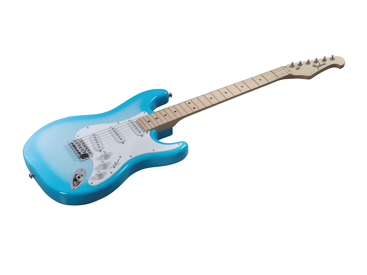 Indio by Monoprice Cali Classic Electric Guitar with Gig Bag, Blue