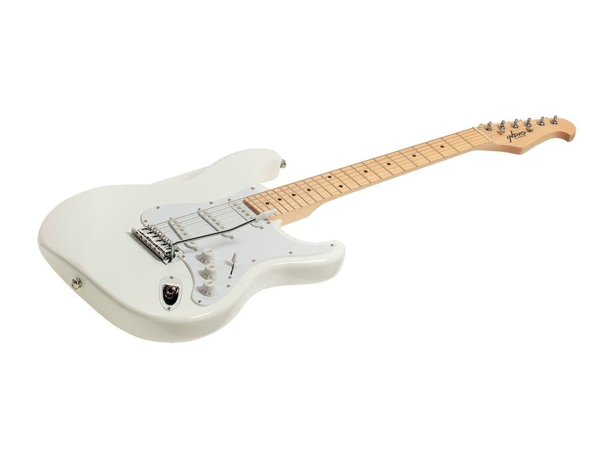 Indio by Monoprice Cali Classic Electric Guitar with Gig Bag, White - main image