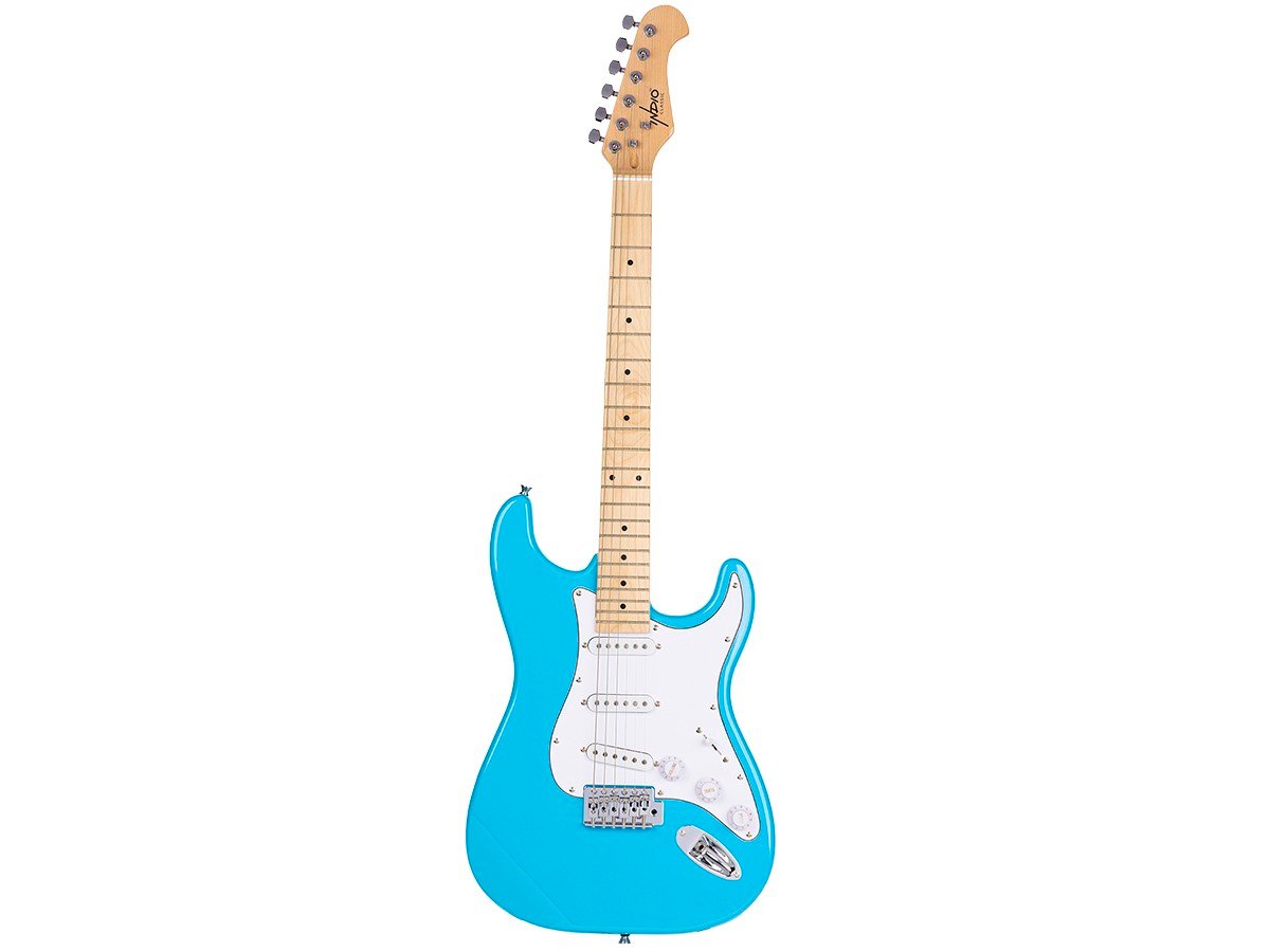 Indio by Monoprice Cali Classic Electric Guitar with Gig Bag Blue