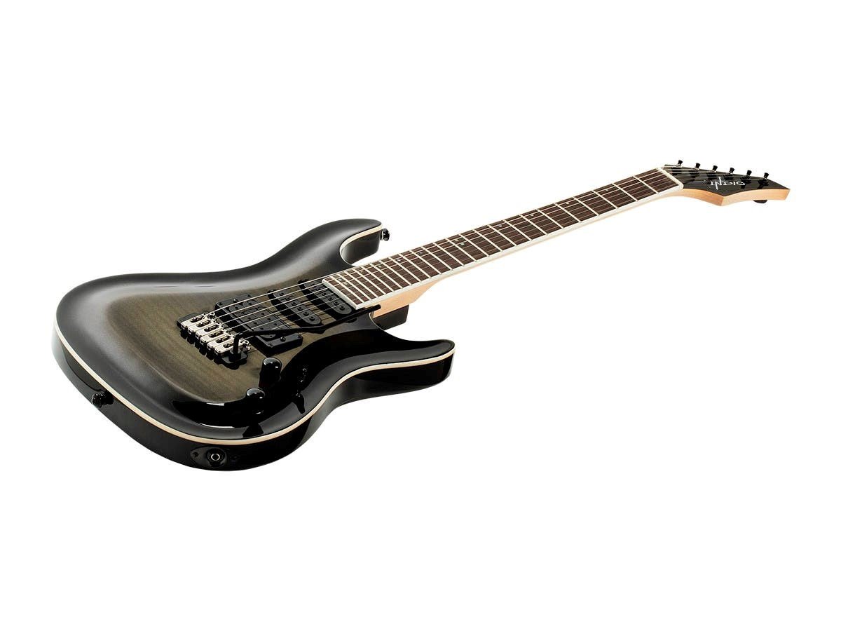 Indio By Monoprice Helix Flamed Maple Electric Guitar With Gig Bag, Charcoal Burst