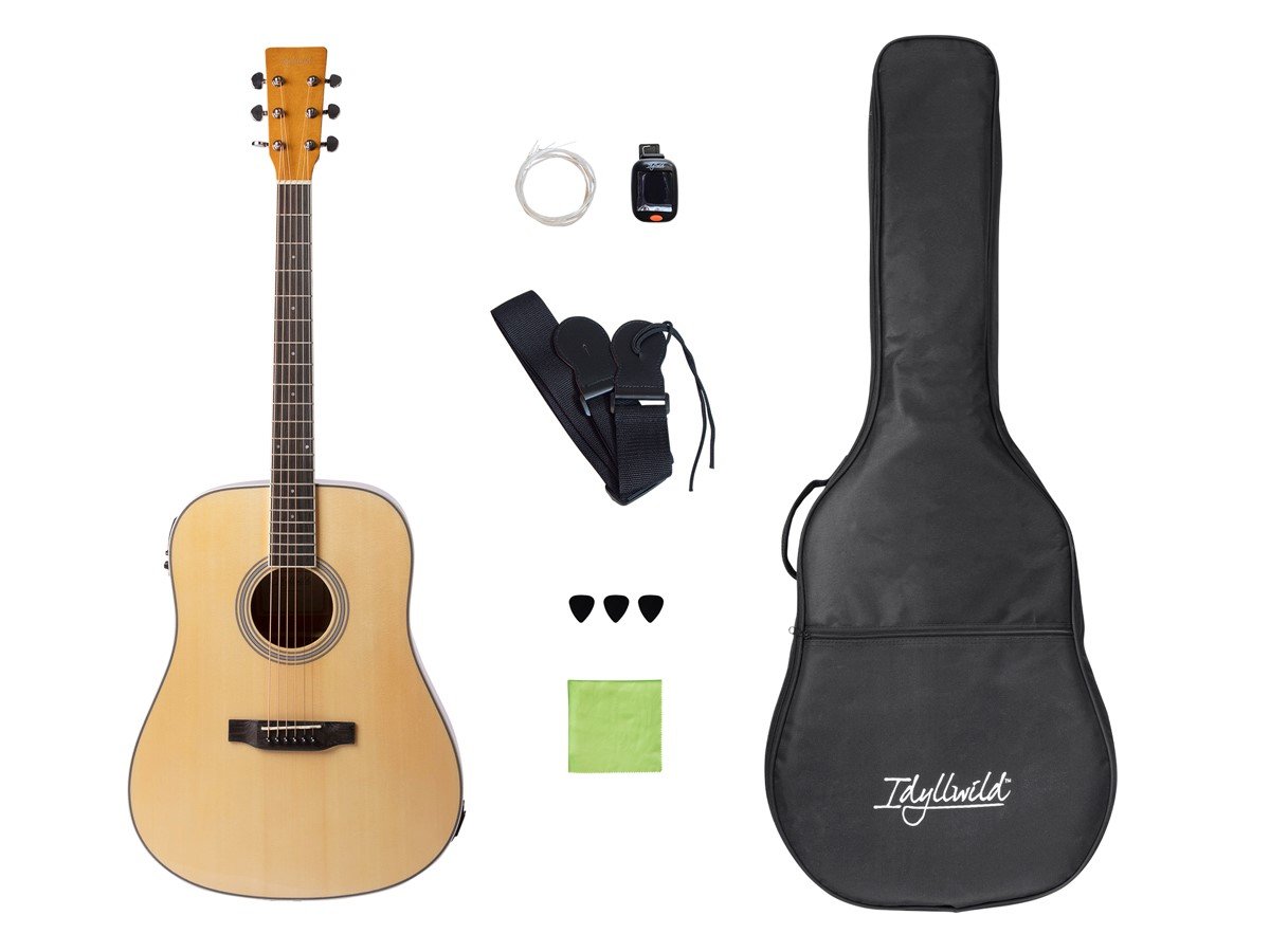Idyllwild by Monoprice SGI41A Spruce Top Steel String Acoustic Guitar with Pickup, Accessories, and Gig Bag - main image