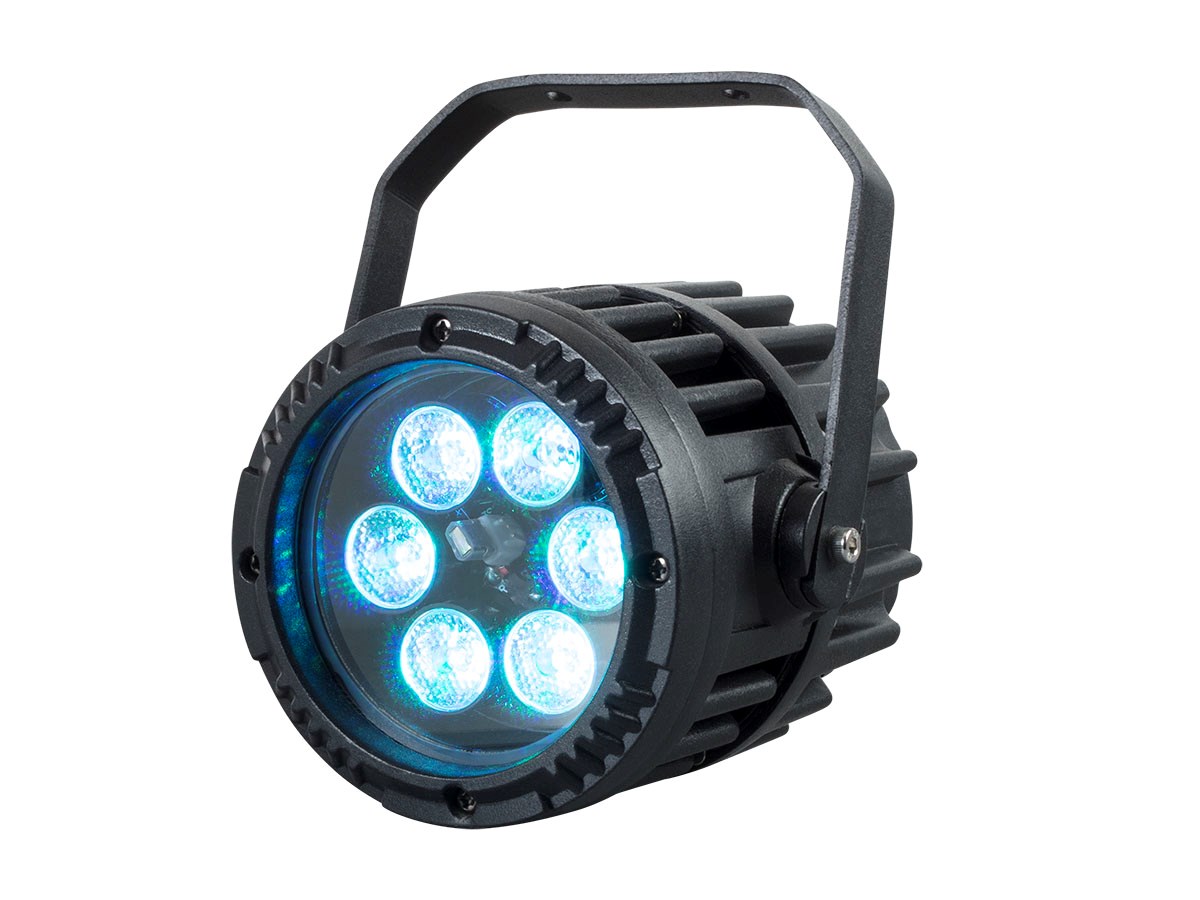 Stage Right by Monoprice IP65 Rated Outdoor Mini PAR 6x 3W RGB LED Light - main image