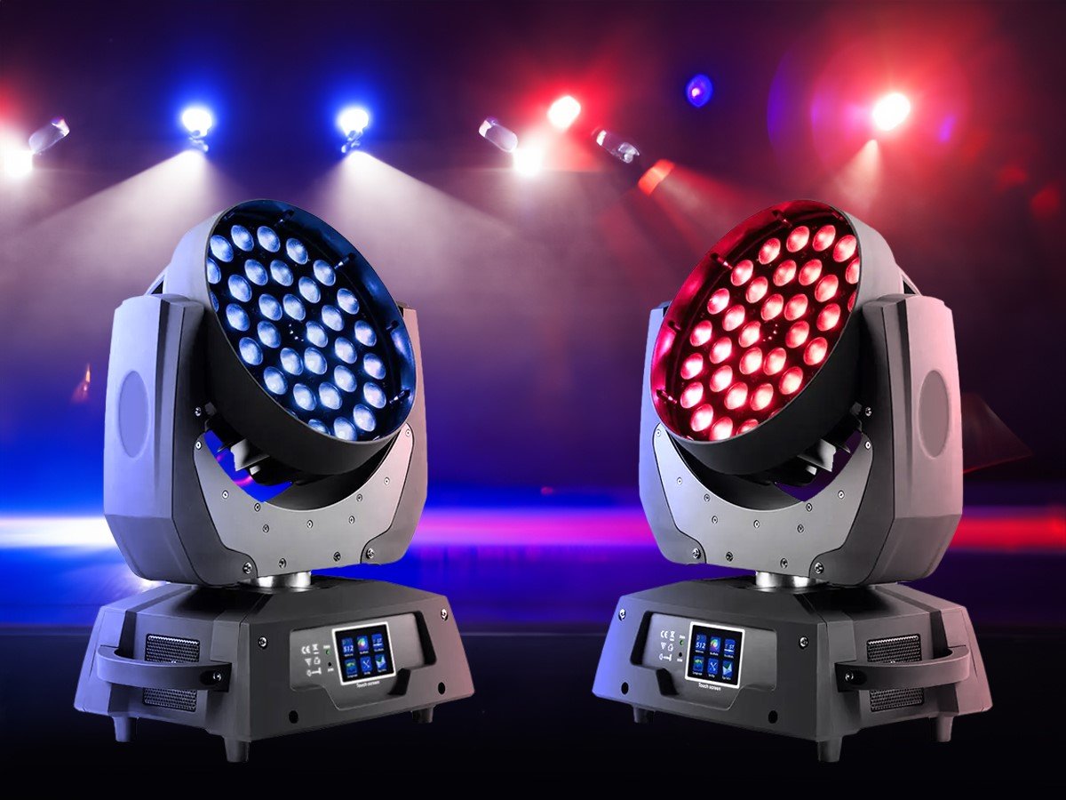 Stage Right by Monoprice Stage Wash 360W LED DMX Moving Head RGBW Stage  Light with Zoom 