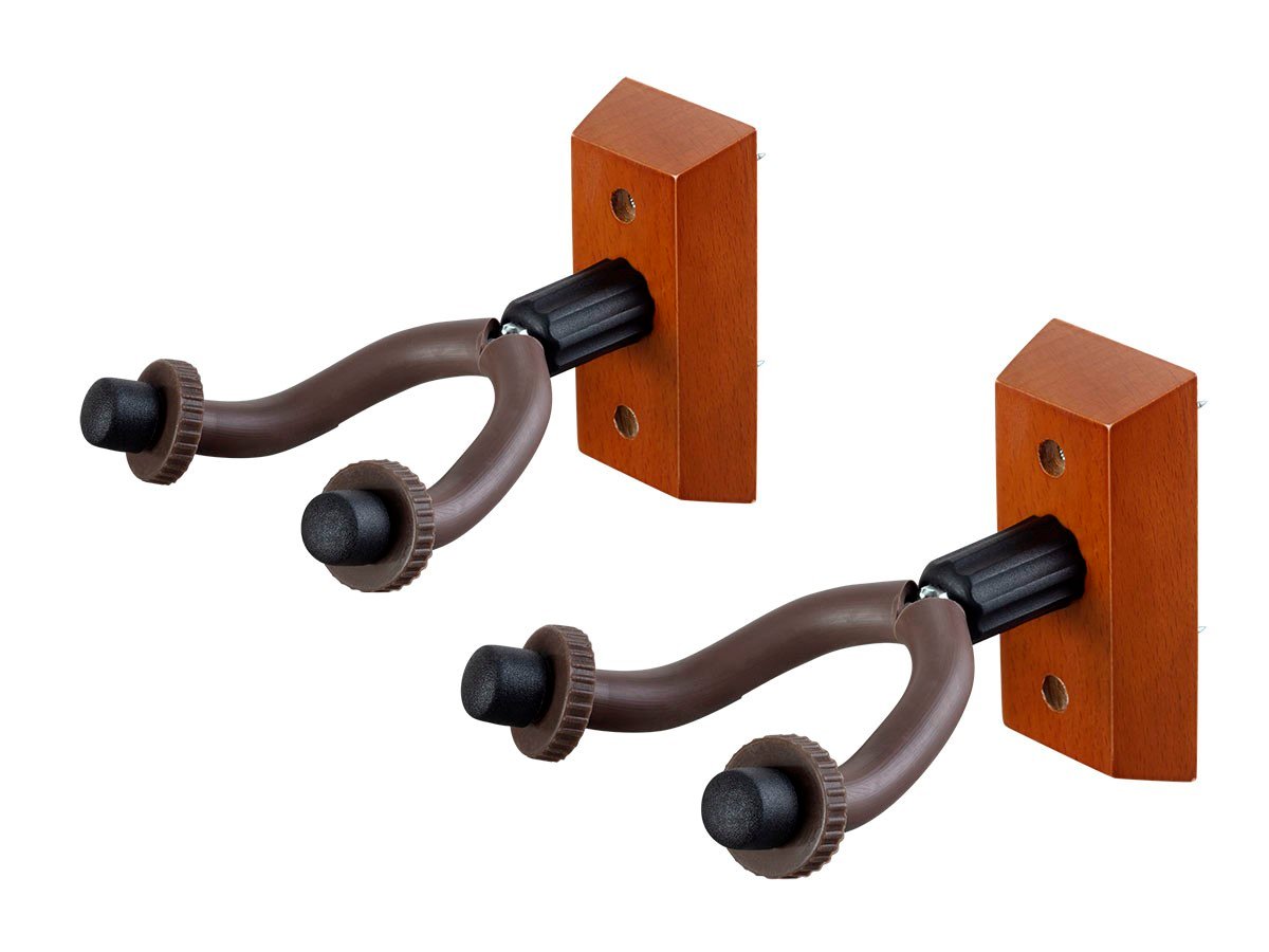Stage Right by Monoprice Wood Wall Mount Hook Guitar Hanger 2-pack for Electric, Acoustic, or Bass Guitars - main image