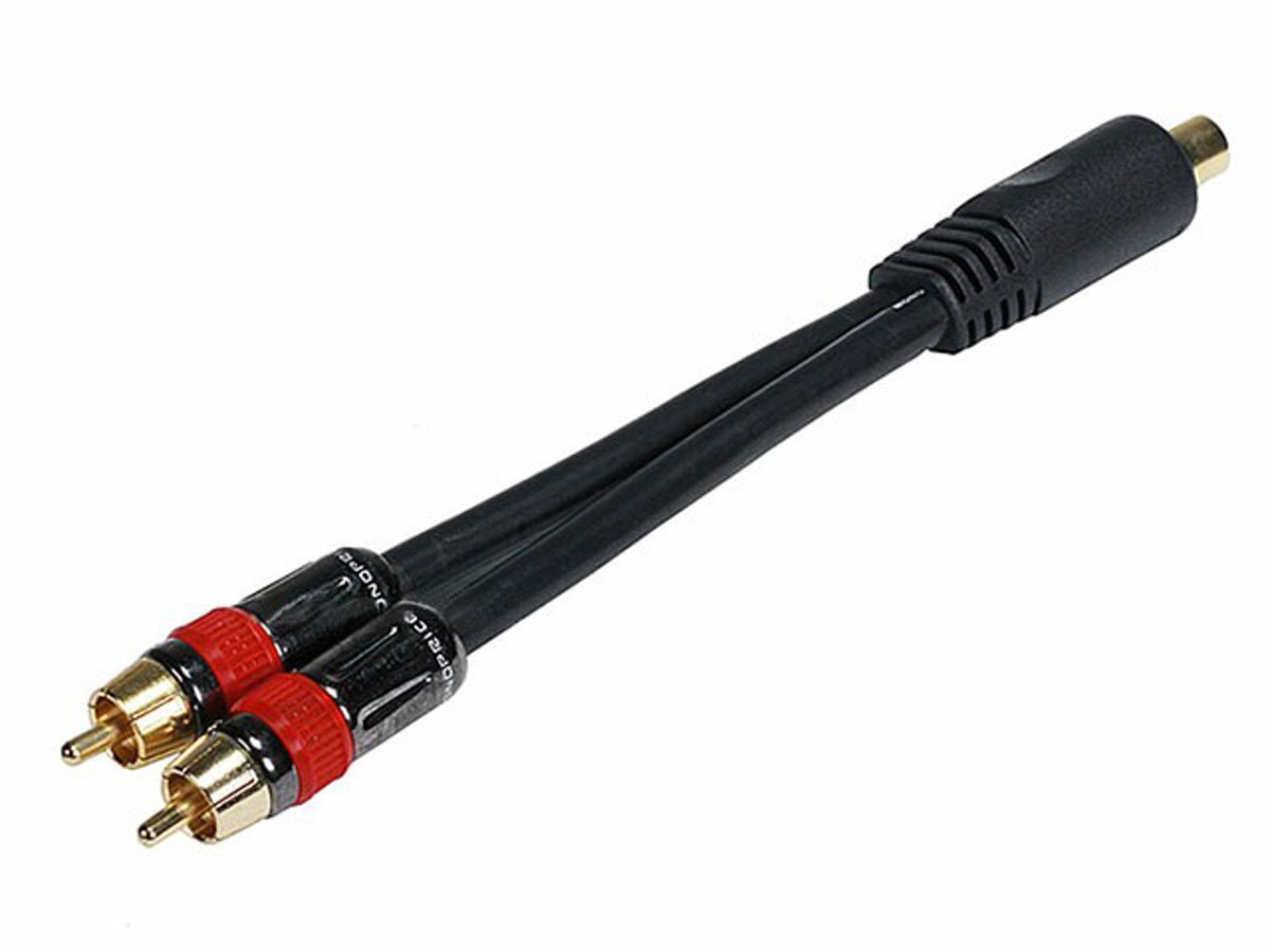Monoprice 6in RCA Female to 2x RCA Male Digital Coaxial Splitter Adapter - main image