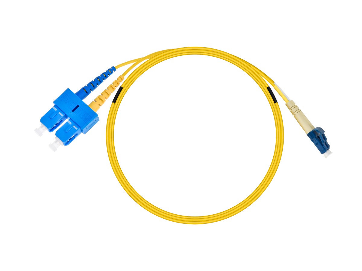 Monoprice Single Mode Fiber Optic Cable Lc Sc Ul Mm Ofnr Duplex Yellow M Monoprice Com