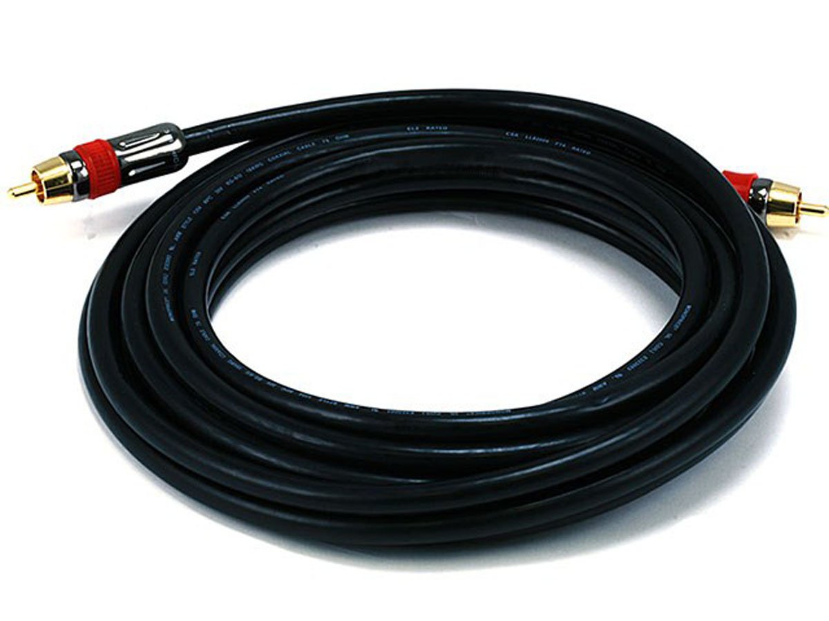 Monoprice 15ft High-quality Coaxial Audio/Video RCA CL2 Rated Cable - RG6/U 75ohm (for S/PDIF, Digital Coax, Subwoofer, and Composite Video) - main image