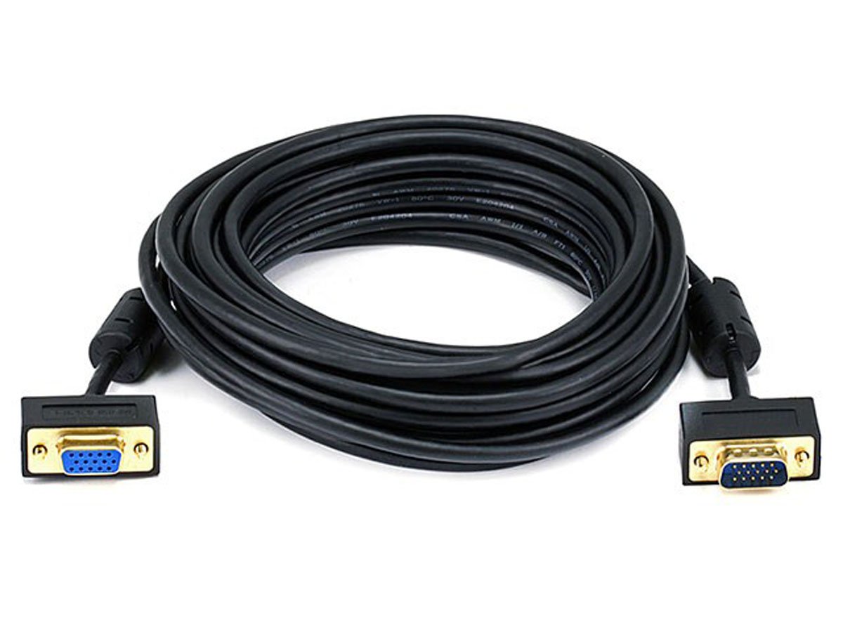 Photos - Cable (video, audio, USB) Monoprice 25ft Ultra Slim SVGA Super VGA 30/32AWG M/F Monitor Ca 
