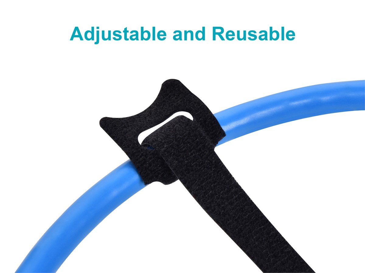 9in Hook-and-Loop Velcro Cable Tie, 10pcs/Bag