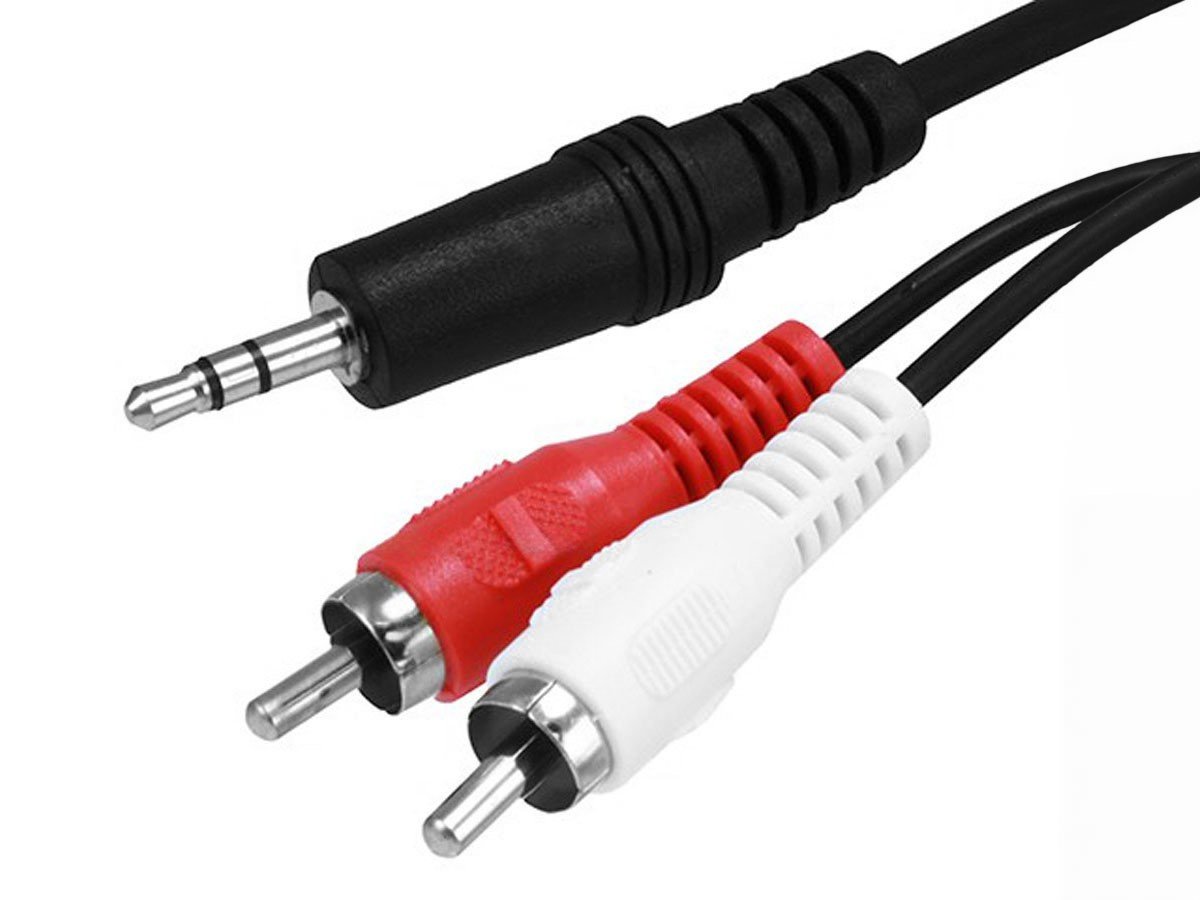 Cable Auxiliar Mini Plug A 2 Rca Audio 2 Metros