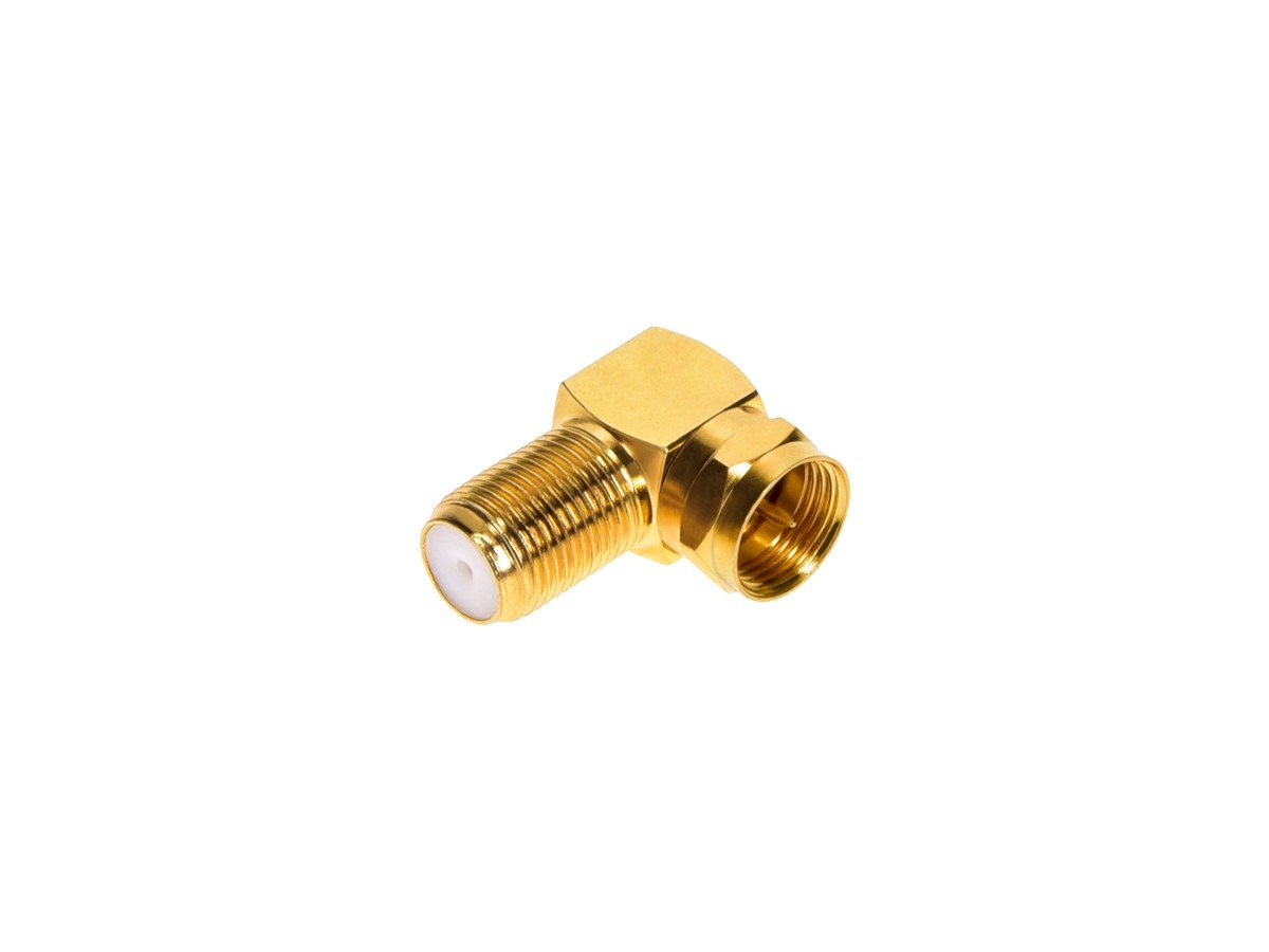 Monoprice F Type Right Angle Female to Male Adapter - Gold Plated - main image