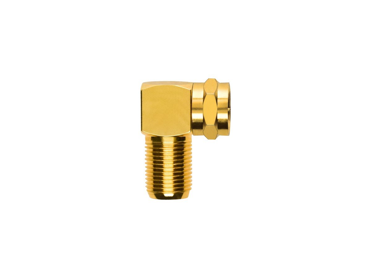 Gold Plated Monoprice 106775 F Type Right Angle Female to Male Adapter 