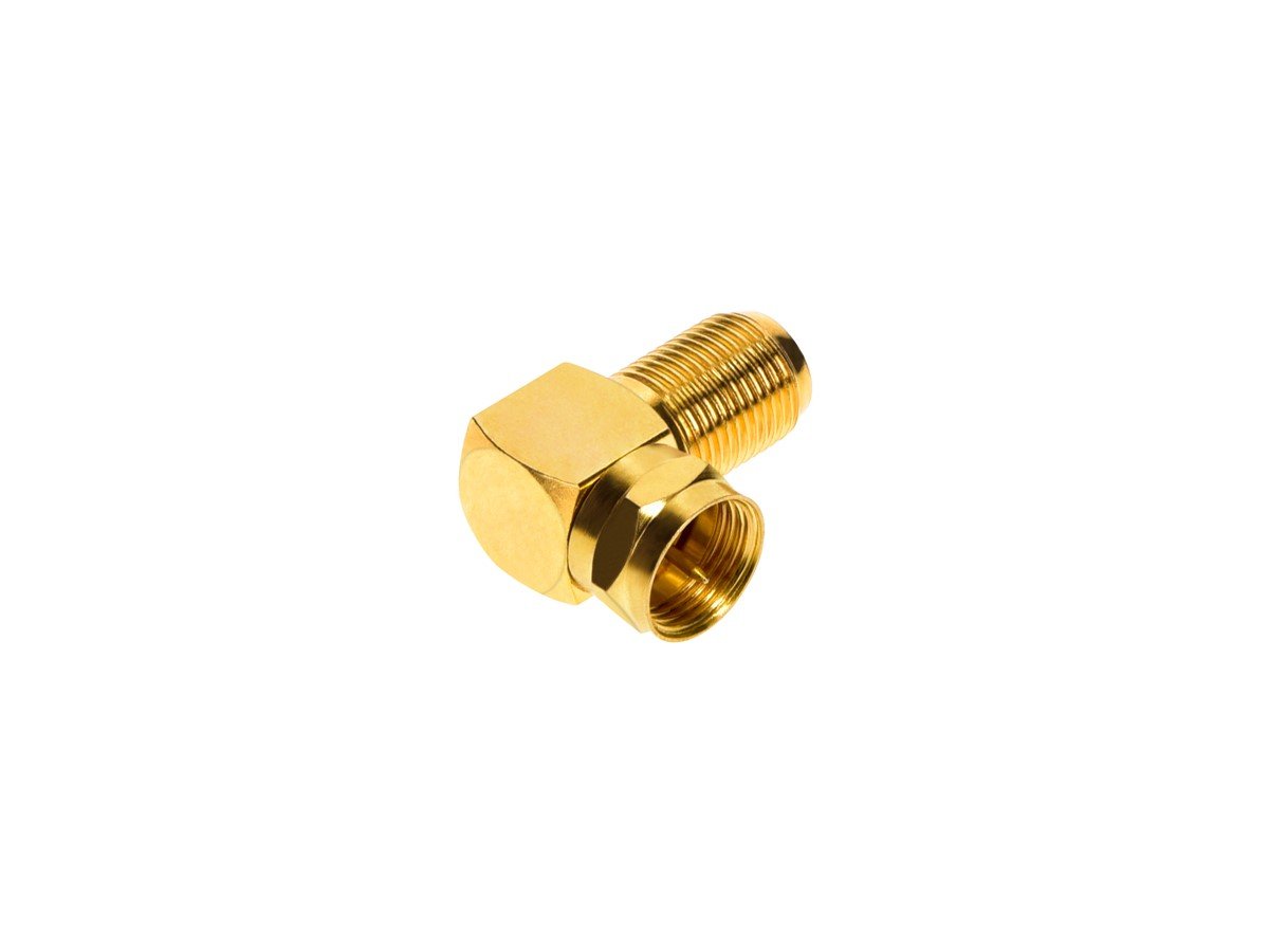 Monoprice F Type Right Angle Female To Male Adapter - Gold Plated ...