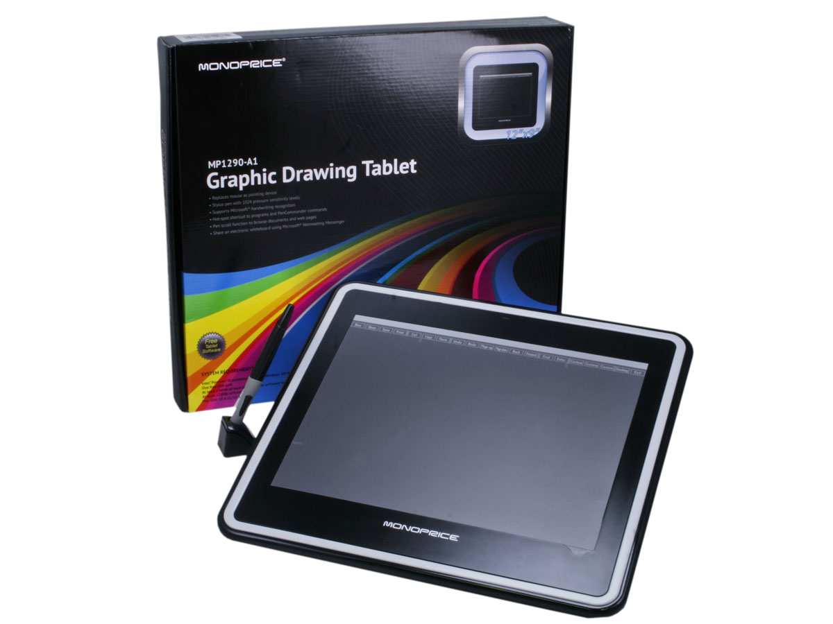 Monoprice 12x9in Graphic Drawing Tablet with 4000LPI, 200RPS, and 1024