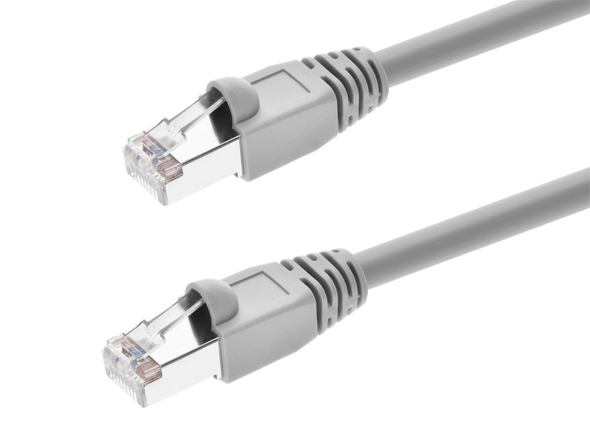 Monoprice Cat5e Ethernet Patch Cable - Snagless RJ45, Stranded, 350MHz, STP, Pure Bare Copper Wire, 24AWG, 3ft, Gray - main image