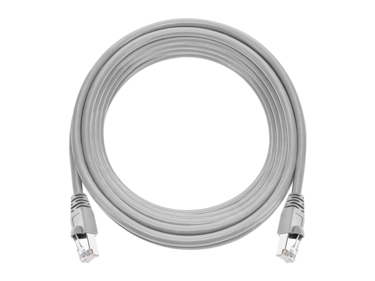 Monoprice Cat5e 15ft Gray Patch Cable, Shielded (F/UTP), 24AWG, 350MHz ...