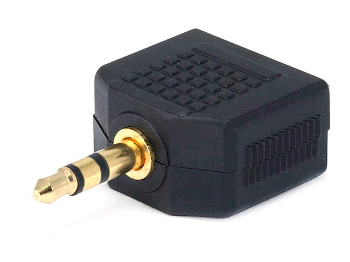Monoprice 3.5mm TRS Stereo Plug to 2x 3.5mm TRS Stereo Jack Splitter Adapter, Gold Plated - main image