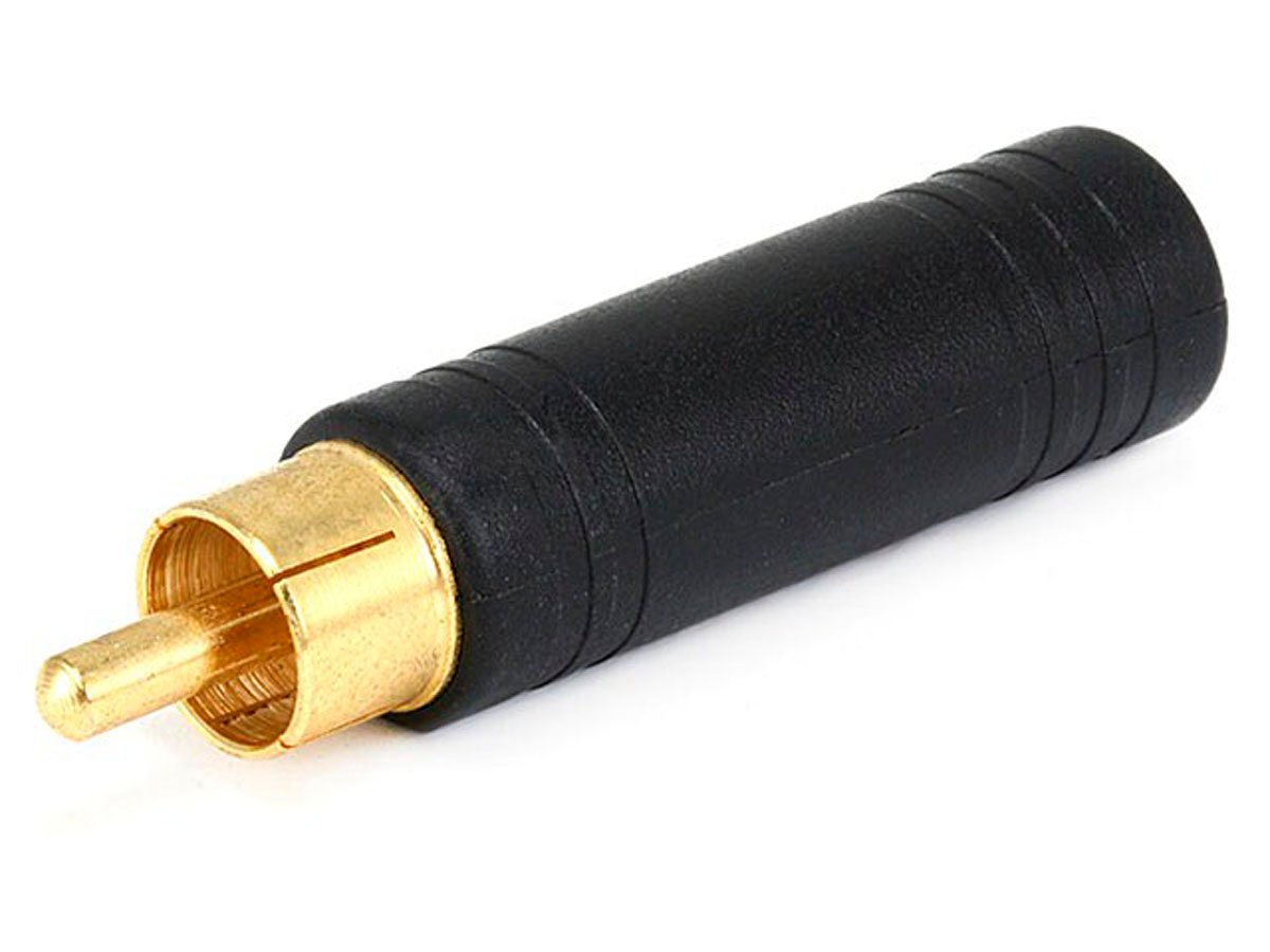 Monoprice RCA Plug to 1/4in (6.35mm) TS Mono Jack Adapter, Gold Plated - main image