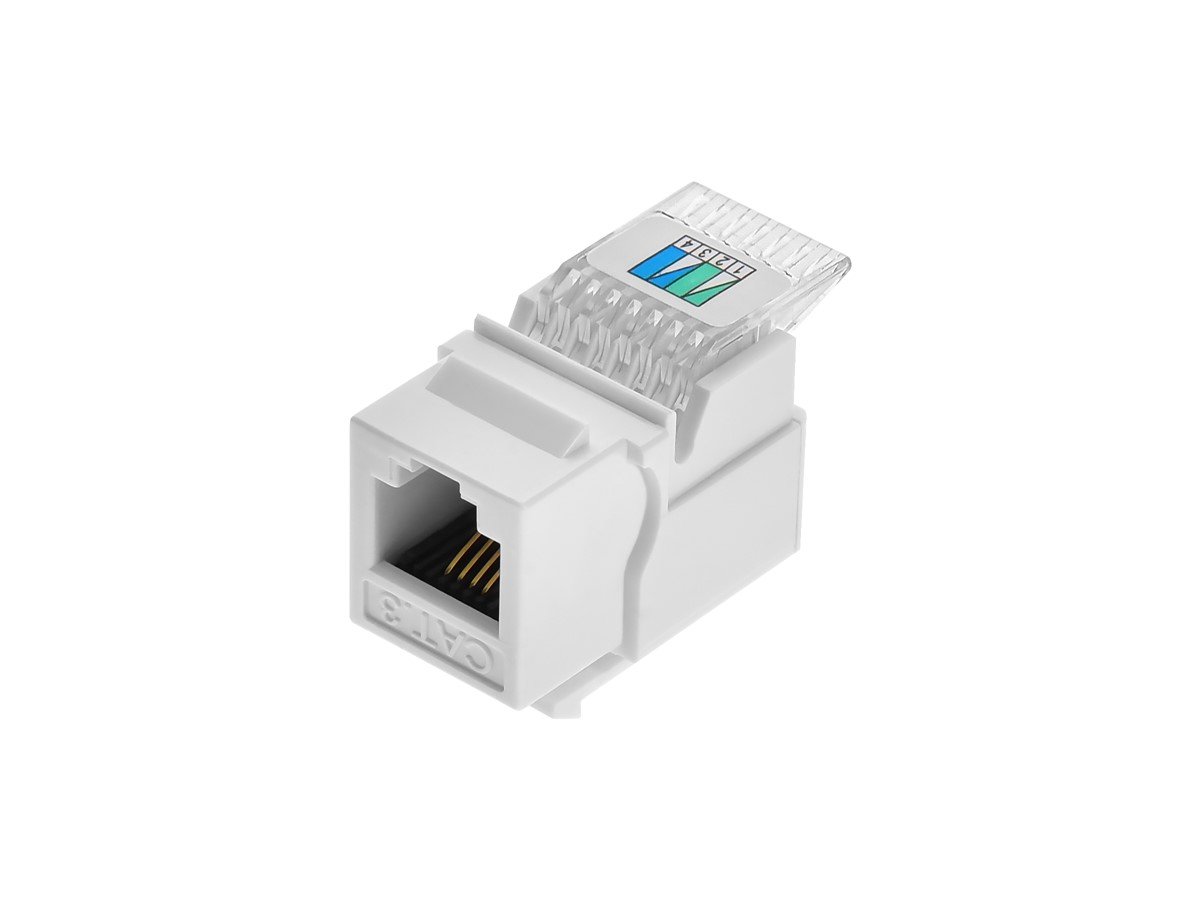 Cat6 RJ45 UTP Keystone Jack - Ivory, Keystone Jacks and Inserts, Networking Wall Plates