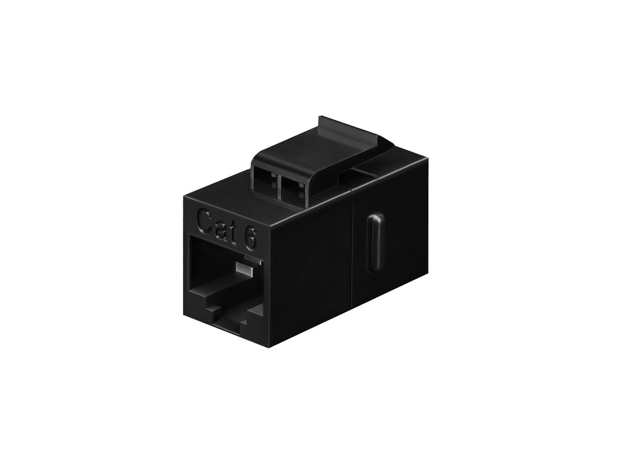 Monoprice Cat6 RJ45 Inline Coupler Type Feedthrough Keystone Jack, Black