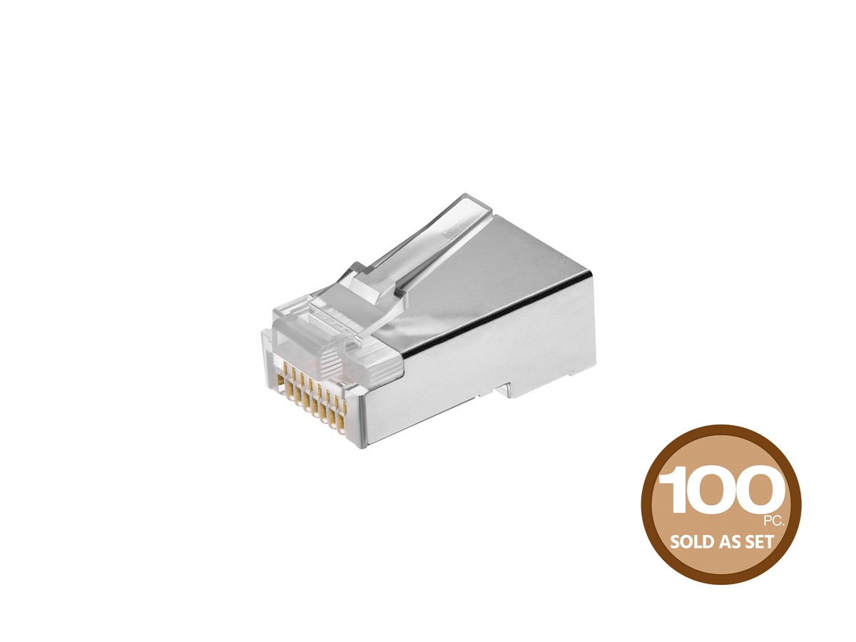 Regularidad Arthur Conan Doyle Reina Monoprice 8P8C RJ45 Shielded Plug for Round Stranded or Solid Cat5 Ethernet  Cable, 100 pcs/pack - Monoprice.com