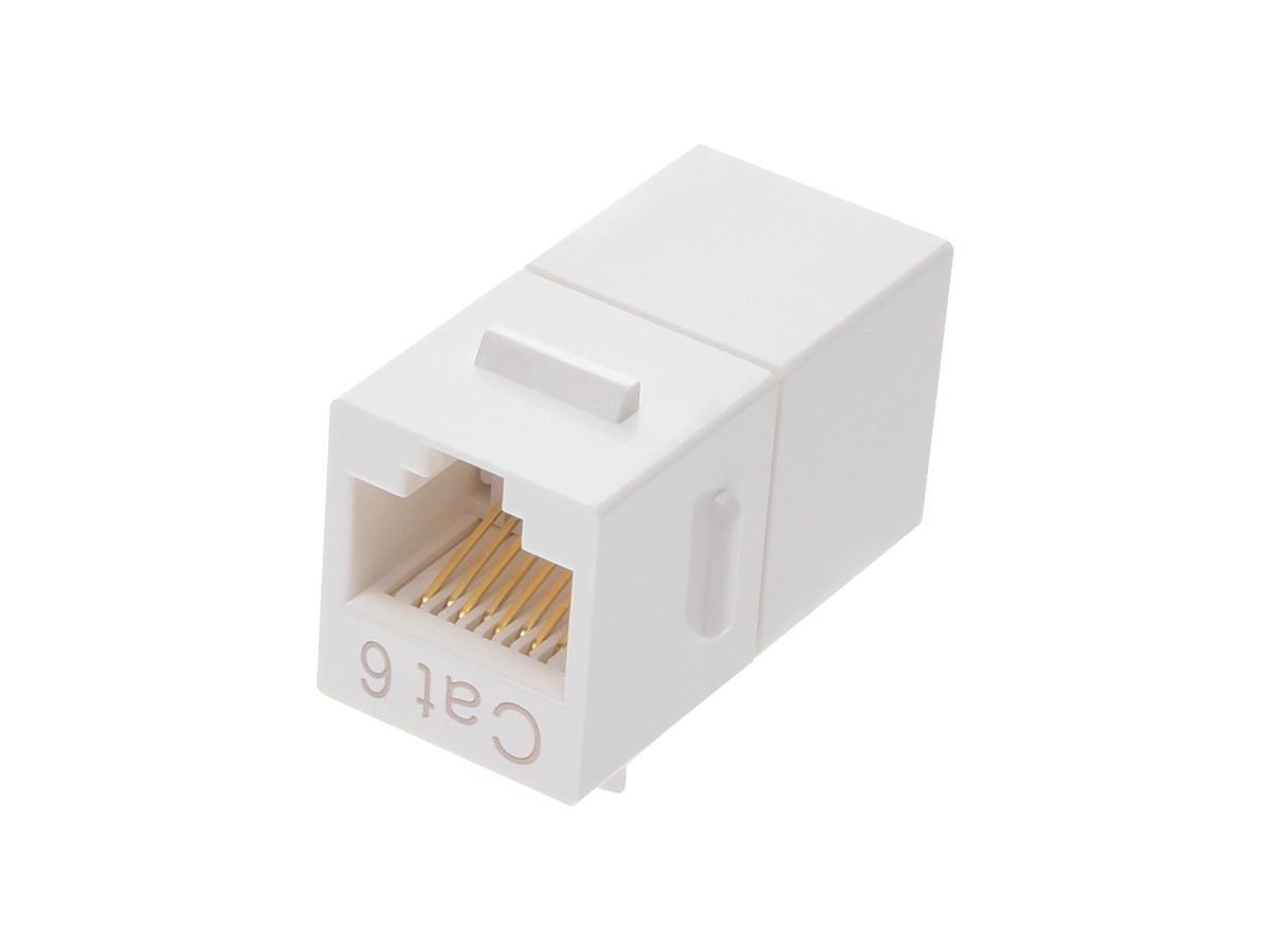 RiteAV Cat5e Wall Plate - 1 Port Female-Female Ethernet Jack In White