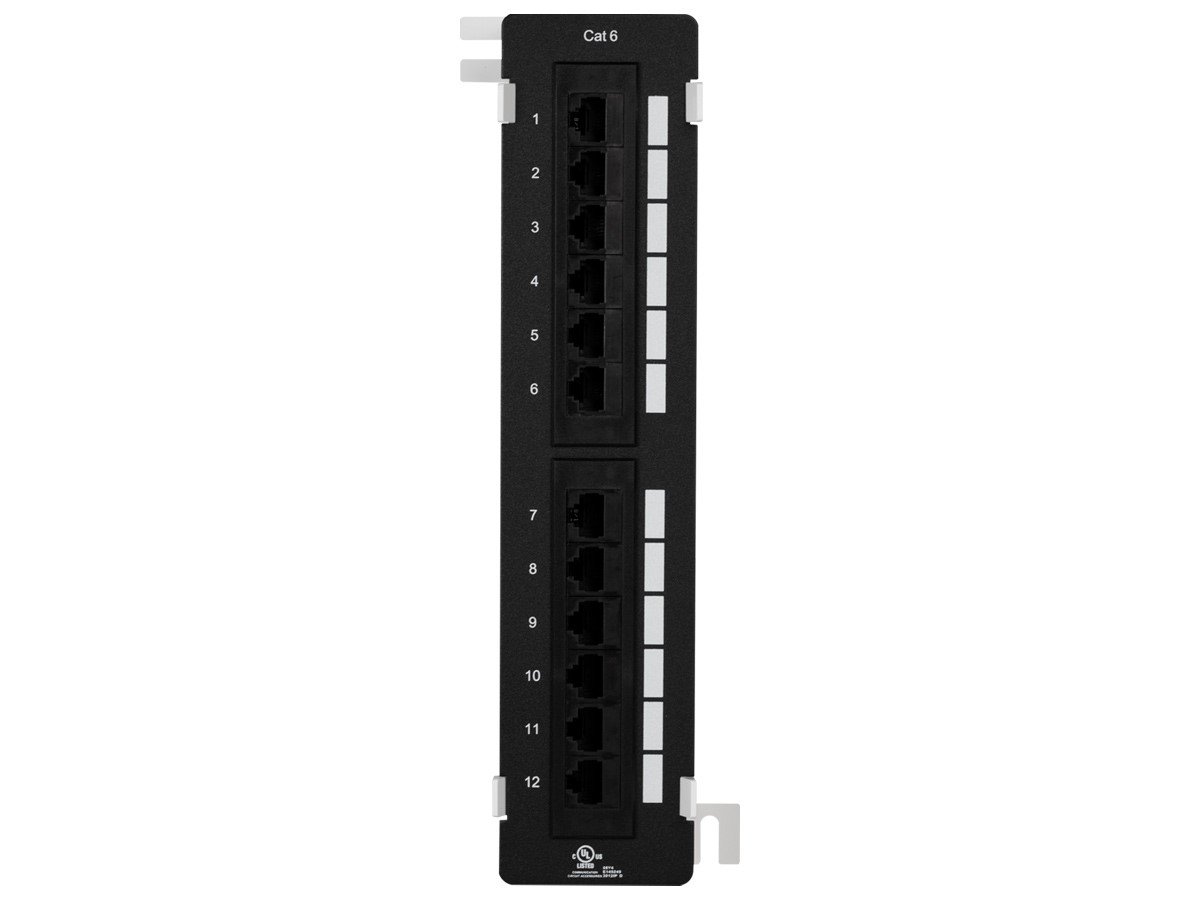Cat5e UTP 12 Port Network mini Patch Panel 110 with surface wall mount bracket