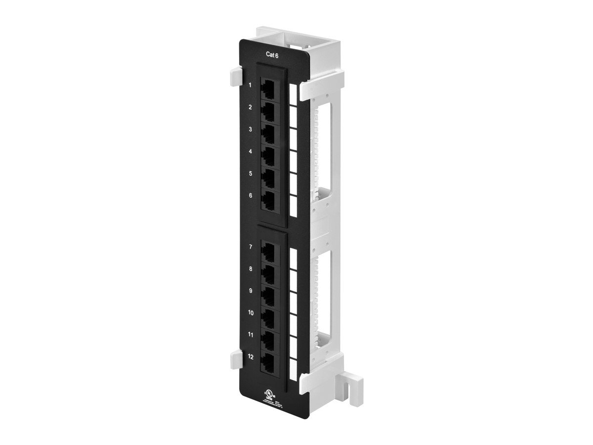 Monoprice 12-port Vertical Cat6 Mini Patch Panel, 110 Type (568A/B