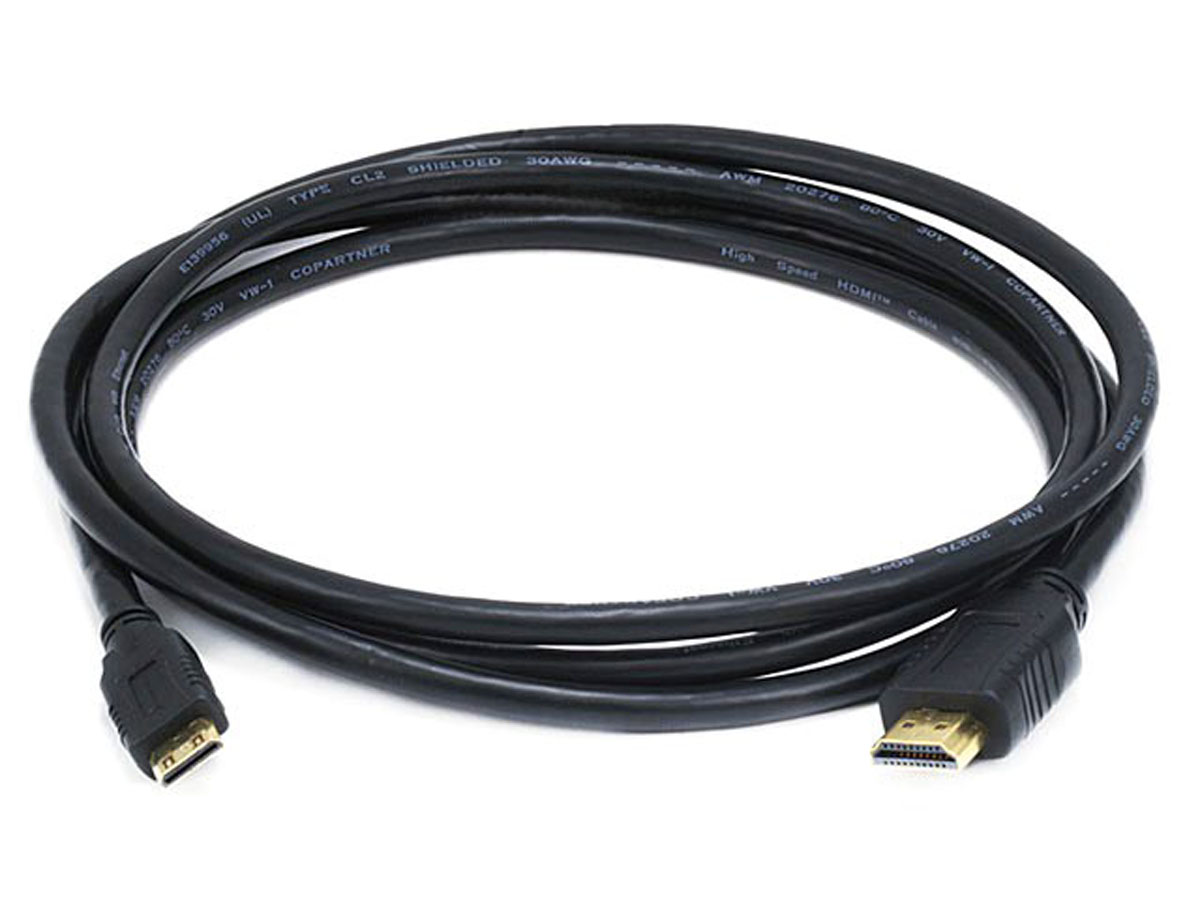 Monoprice High Speed HDMI Cable with HDMI Mini Connector - 4K@60Hz HDR 18Gbps YCbCr 4:4:4 30AWG 6ft Black - main image